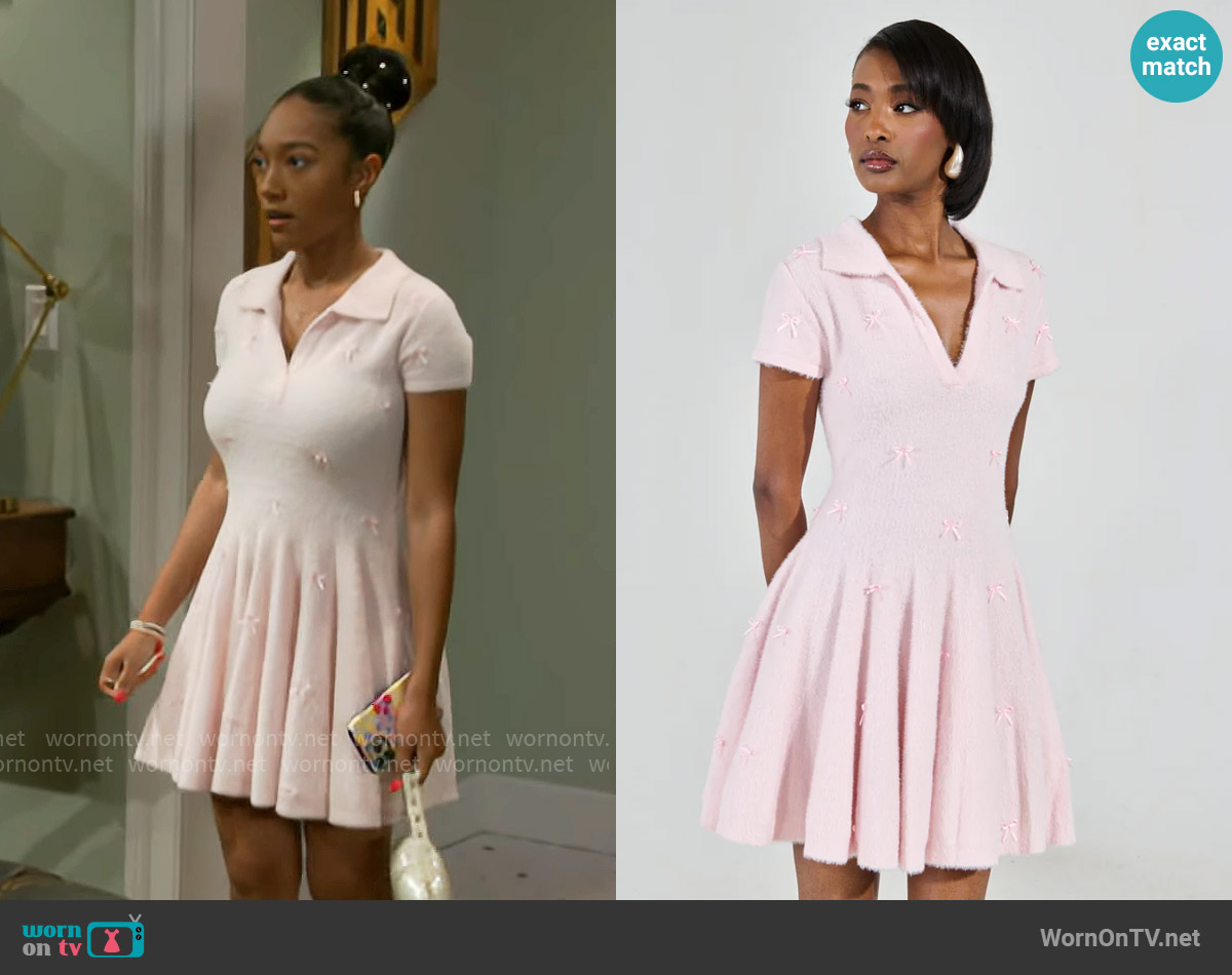 WornOnTV Samantha’s pink fluffy bow dress on Beyond the Gates Najah