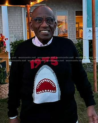 Al Roker’s black shark 1975 print sweater on Today