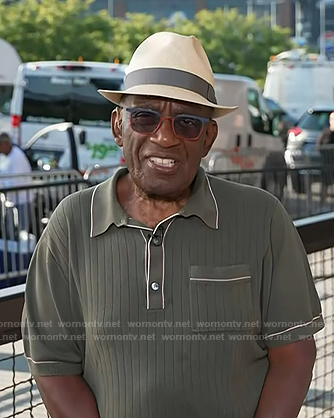 Al Roker’s green ribbed polo on Today