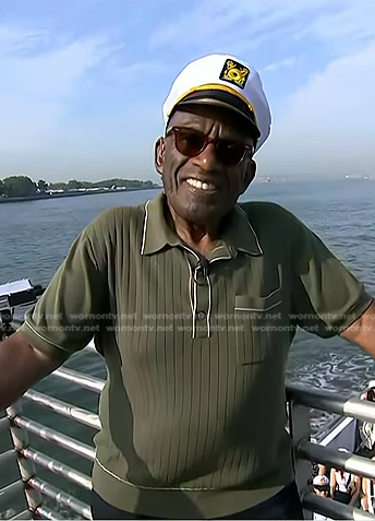 Al Roker’s green ribbed polo on Today