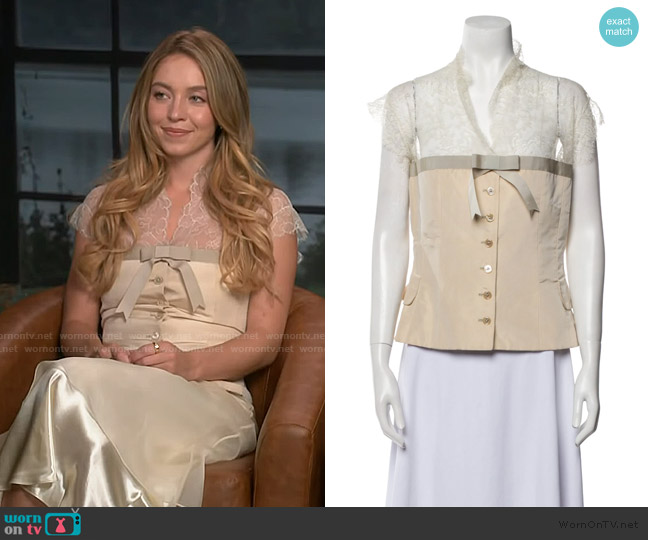 Alexander McQueen Vintage Bustier Top worn by Sydney Sweeney on E! News