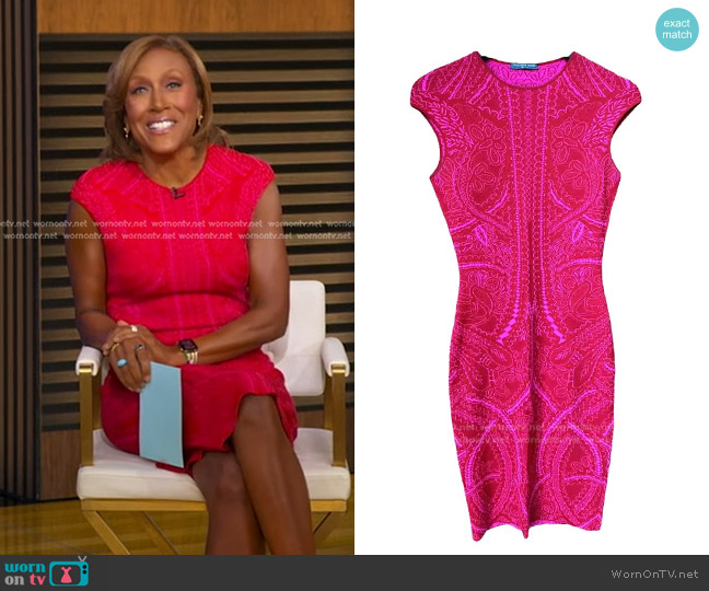 Alexander McQueen Wool & Silk Mid-length Dress worn by Robin Roberts on Good Morning America