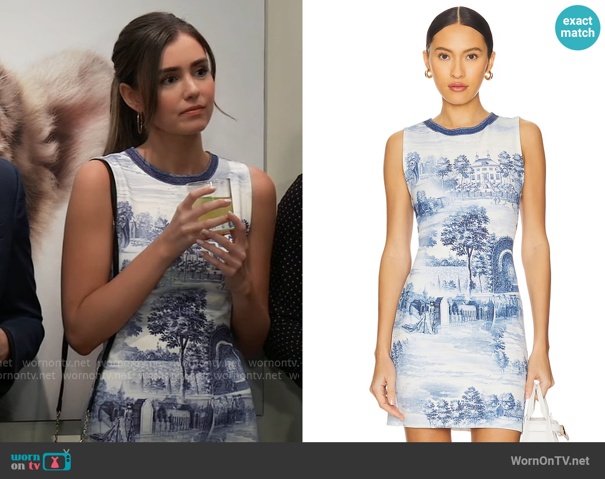 Alice + Olivia Wynell Dress in Chateau worn by Emma Scorpio-Drake (Braedyn Bruner) on General Hospital