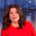 Ana’s red gathered dress on The View