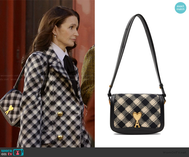Ami Paris Black & Off-White Paris Paris Bag worn by Charlotte York (Kristin Davis) on And Just Like That