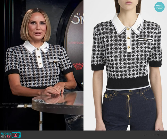 Amiri Ma Quad Cropped Polo worn by Keltie Knight on E! News