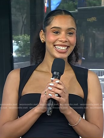 Ana Giulia Zortea’s black square neck top on Today