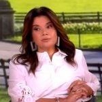 Ana’s white lace trim shirtdress on The View