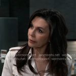 Anna’s satin button down shirt with pockets on General Hospital