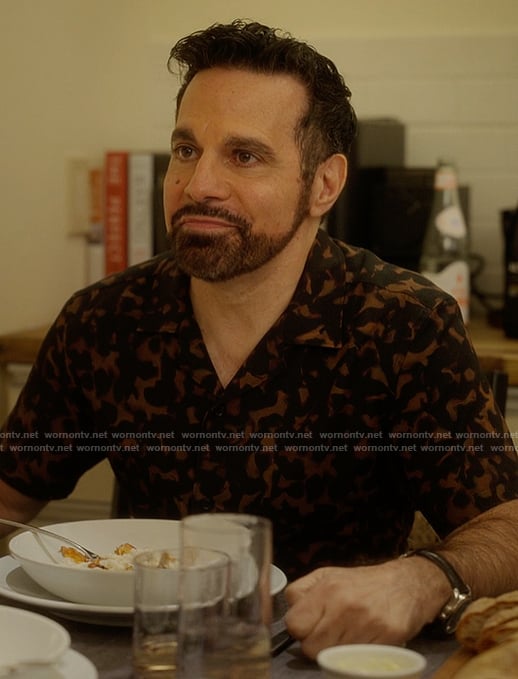 Anthony’s abstract print shirt on And Just Like That