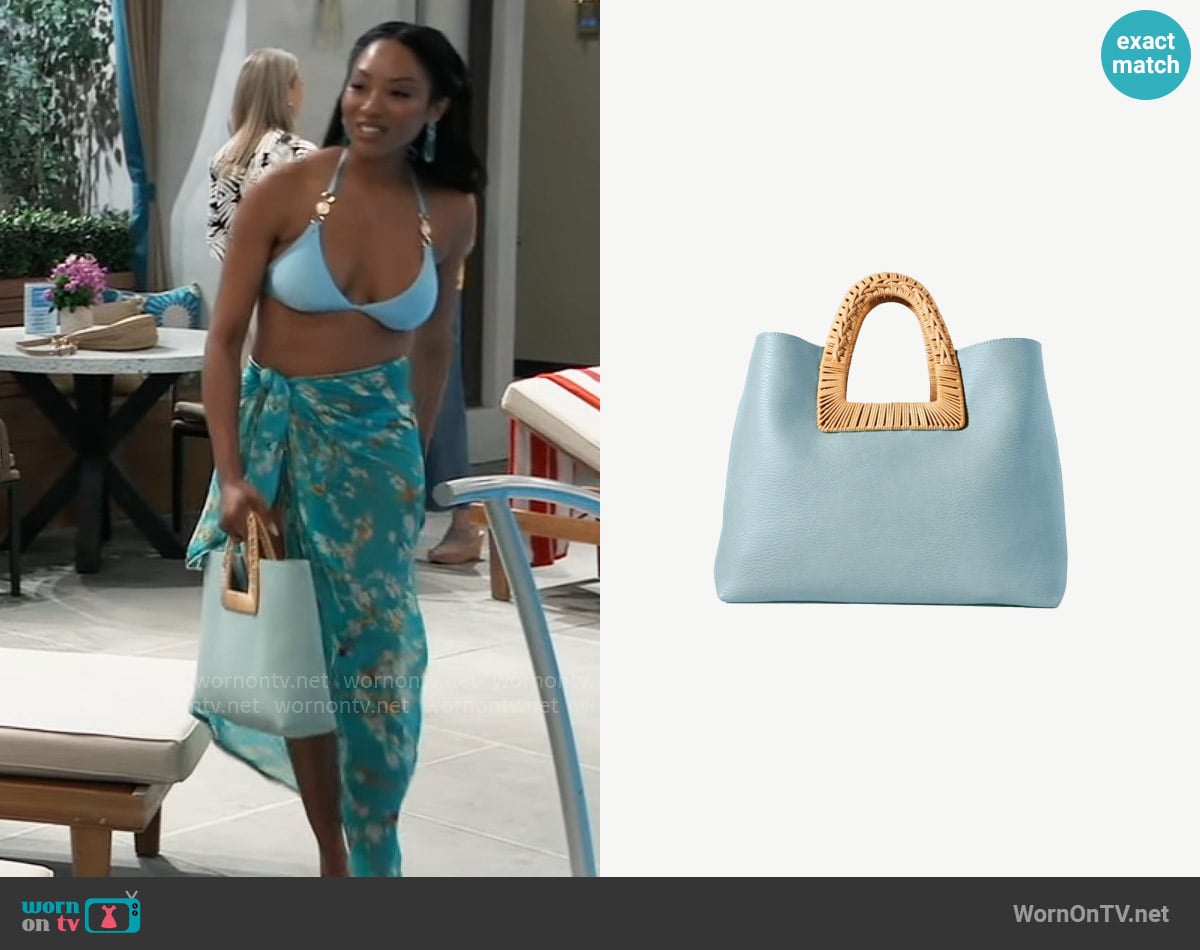Anthropologie Nikki Tote Bag worn by Jordan Ashford (Tanisha Mariko Harper) on General Hospital