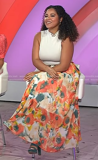 Arianna’s floral print maxi skirt on Today