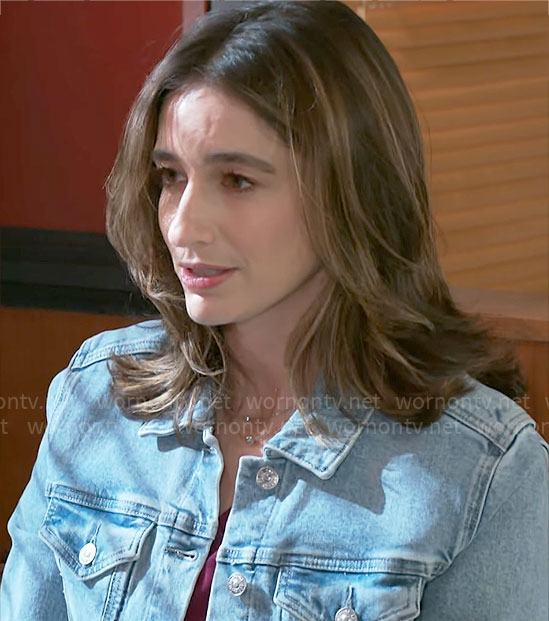 Ashley’s denim jacket on Beyond the Gates