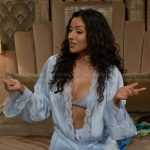 Audra’s blue lingerie on The Young and the Restless