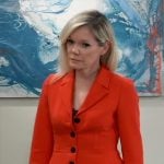 Ava’s red button front jacket on General Hospital