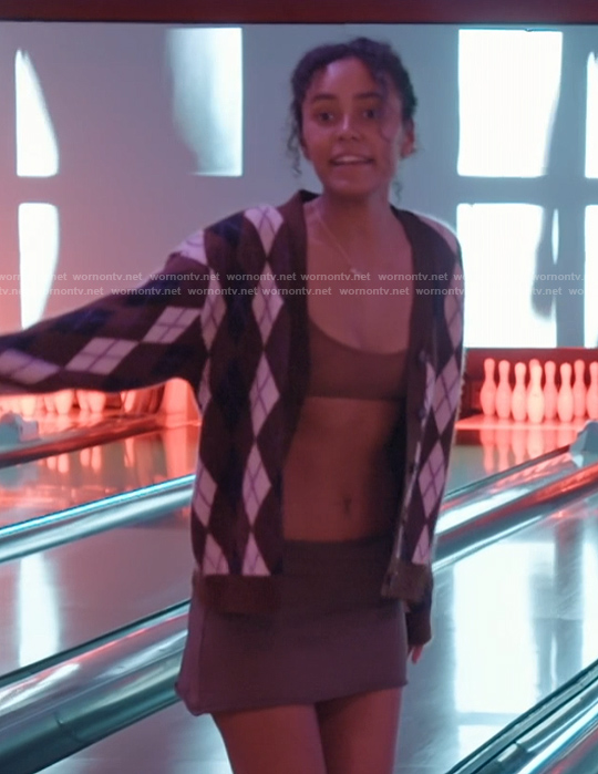 Ava’s argyle cardigan on Next Gen NYC
