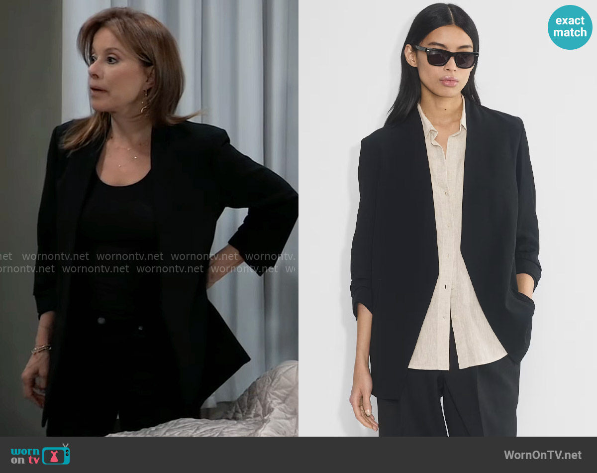 Babaton Power Blazer in Black worn by Alexis Davis (Nancy Lee Grahn) on General Hospital