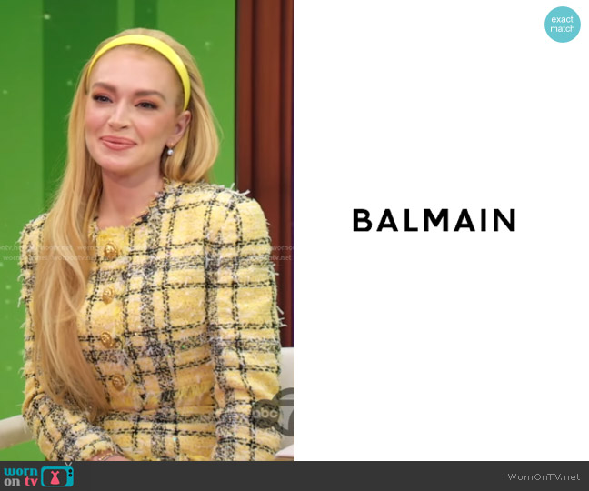 by Balmain worn by Lindsay Lohan on Good Morning America