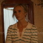 Bess’s green and white striped knit polo on We Were Liars