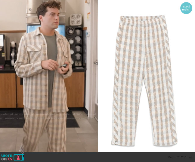 Blue Sky Inn Checked Boucle Trousers worn by Brooks Marks on Next Gen NYC
