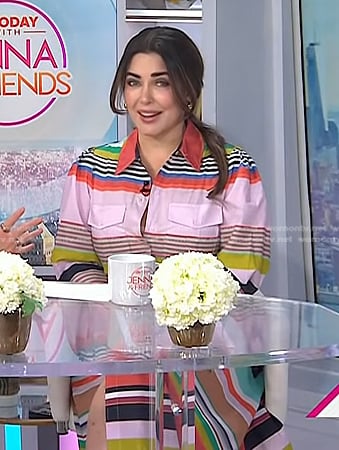 Bobbie’s pink stripe shirtdress on Today
