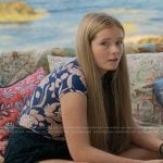 Bonnie’s blue floral print swimsuit on We Were Liars
