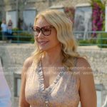 Brooke’s beige v-neck ruffle-trim dress in Italy on The Bold and the Beautiful