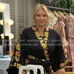 Brooke’s black floral-trim robe on The Bold and the Beautiful