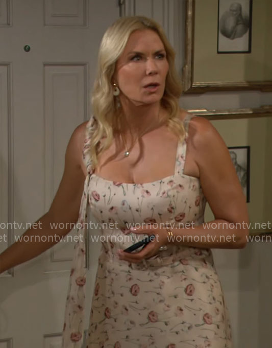 Brooke’s flower print dress in Italy on The Bold and the Beautiful