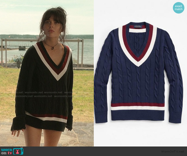 【archive】90s sullen navy V neck Knit 51ApT06eGSL.