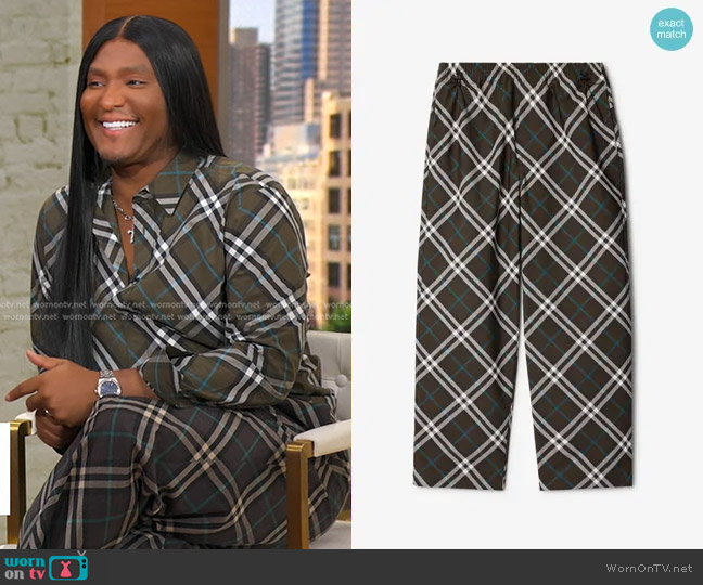 Burberry Check Wool Shirt in Snug Check worn by Law Roach on Good Morning America