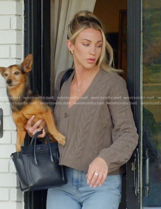 Calah’s cable knit cropped cardigan on The McBee Dynasty Real American Cowboys