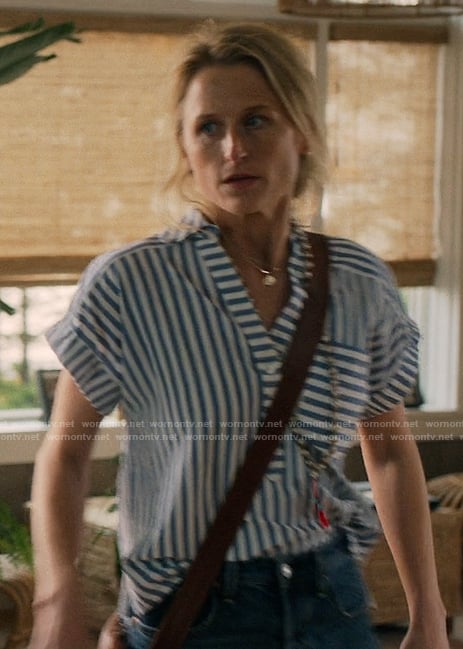 Carrie’s blue striped top on We Were Liars