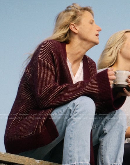 Carrie’s maroon ribbed cardigan on We Were Liars