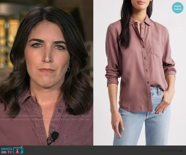 Caslon Pocket Button-Up Shirt worn by Liz Kreutz on Today