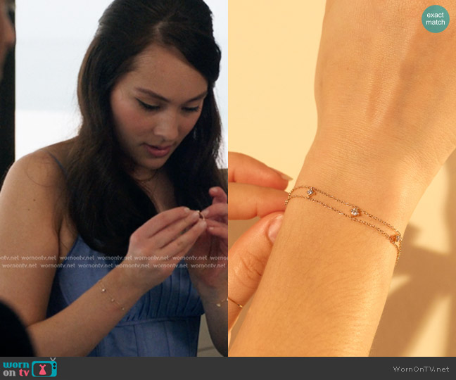 Catbird Jewelry Evening Star Bracelet in Yellow Gold worn by Belly Conklin (Lola Tung) on The Summer I Turned Pretty