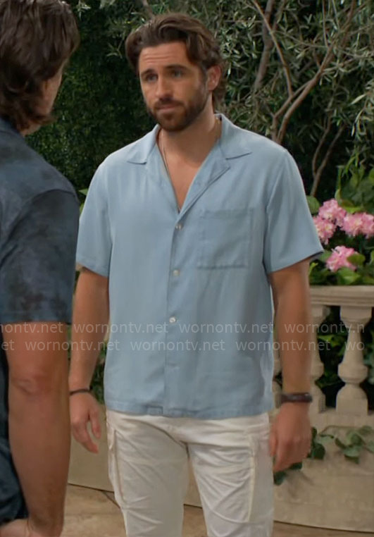 Chance’s blue denim shirt on The Young and the Restless