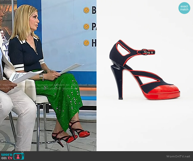Chanel C Peep Toe Ankle Strap Sandals worn by Jill Martin on Today