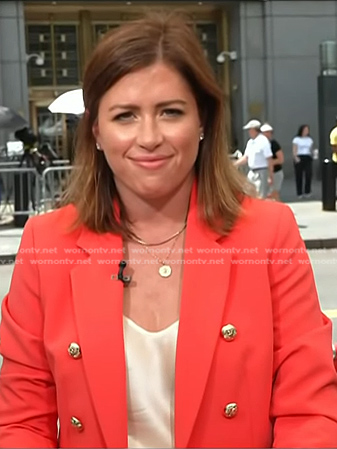 Chloe’s coral double breasted blazer on Today