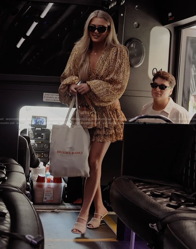 Chloe’s animal print plunging dress on Next Gen NYC