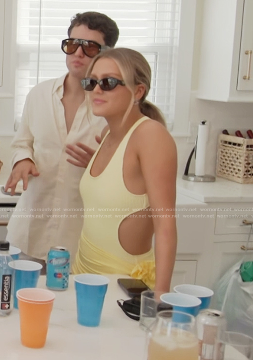 Chloe’s yellow cutout swimsuit on Next Gen NYC