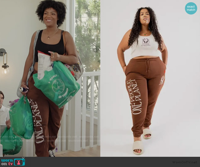Chnge One People One Planet Sweatpants worn by Riley Burruss on Next Gen NYC