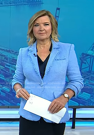 Christine Romans’ blue tweed blazer on Today