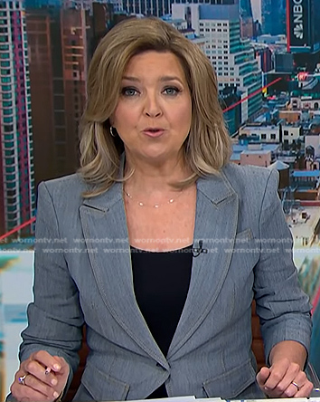Christine Romans’ grey denim blazer on NBC News Daily