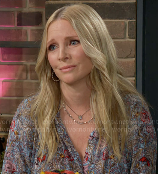 Christine’s floral blouse on The Young and the Restless