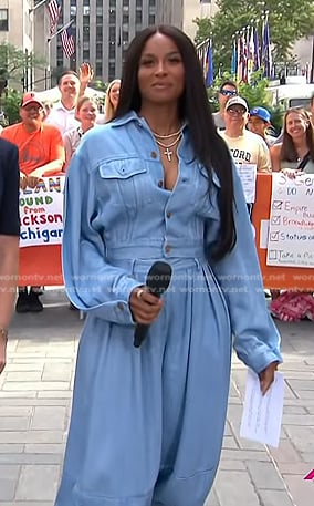 Ciara’s denim jacket and wide-leg jeans on Today