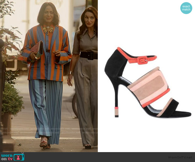 Pierre Hardy Colorblock Sandals worn by Lisa Todd Wexley (Nicole Ari Parker) on And Just Like That