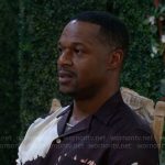 Damian’s black floral shirt on The Young and the Restless