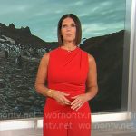 Dana Jacobson’s red sleeveless jumpsuit on CBS Mornings