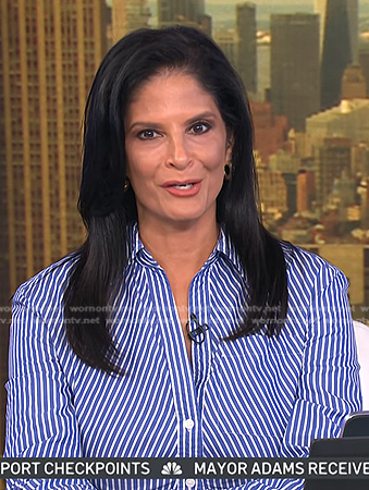 Darlene’s blue stripe shirtdress on Today
